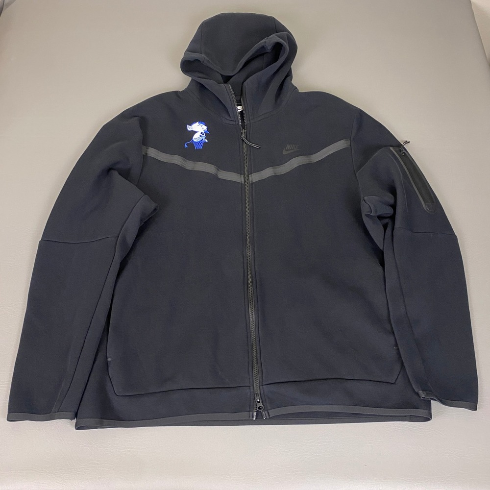 Depaul Nike Tech Fleece Full Zip Hoodie Men's XXL Tall Black Blue Demons Graphic
